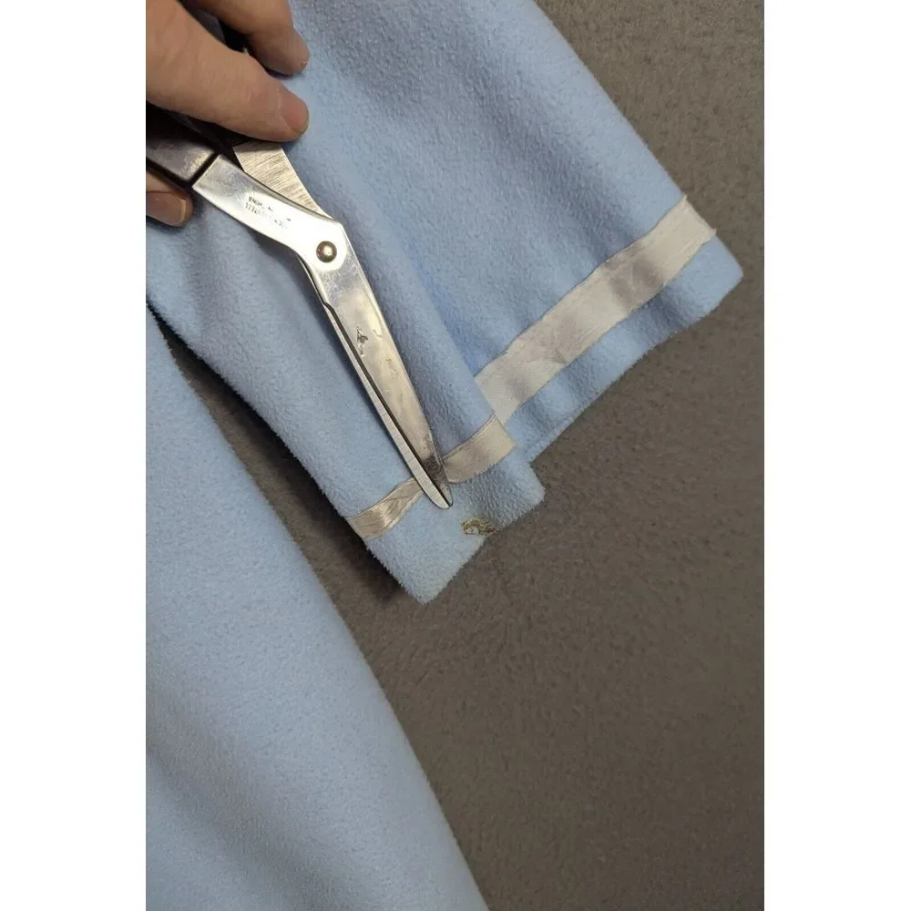 Vintage Nightgown Robe Women's L? Blue Pockets‎ Pearl Snaps Midi Cottage Prairie